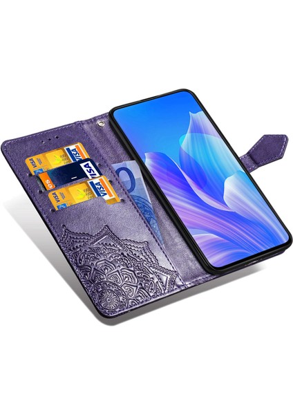 Huawei Y9A ile Uyumlu El Standı Fonksiyonlu Cüzdan Kabartmalı Pu Deri Kart Tutucu (Yurt Dışından) indirimleri