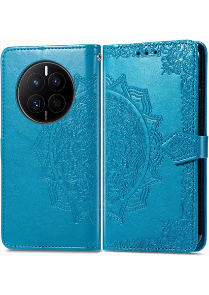 Huawei Mate 50 ile Uyumlu El Standı Fonksiyonlu Cüzdan Kabartmalı Pu Deri Kart Tutucu (Yurt Dışından) modelleri