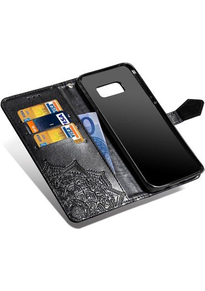 Samsung Galaxy S8 ile Uyumlu El Standı Fonksiyonlu Cüzdan Kabartmalı Pu Deri Kart Tutucu (Yurt Dışından) indirimleri