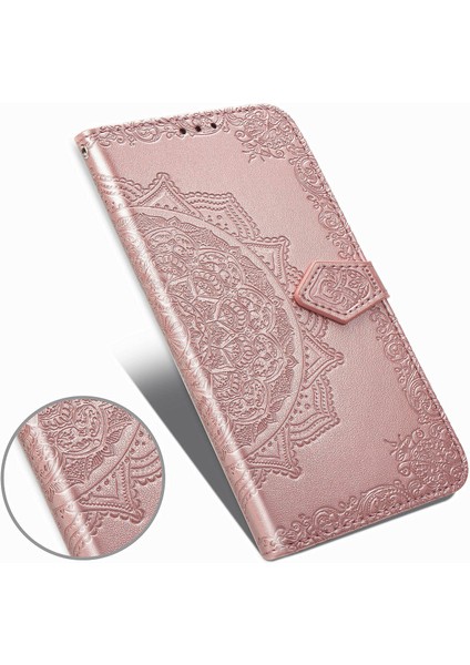 iPhone 12/12 Pro ile Uyumlu El Standı Fonksiyonlu Cüzdan Kabartmalı Pu Deri Kart Tutucu (Yurt Dışından) fırsatları