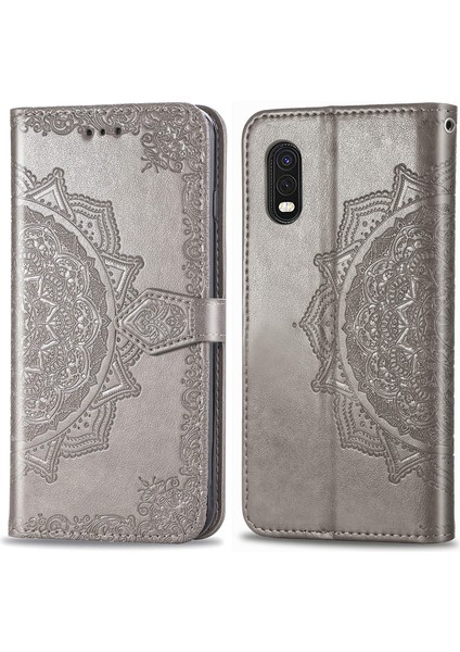 Samsung Galaxy x Cover Pro ile Uyumlu El Standı Fonksiyonlu Cüzdan Kabartmalı Pu Deri Kart Tutucu (Yurt Dışından) modelleri