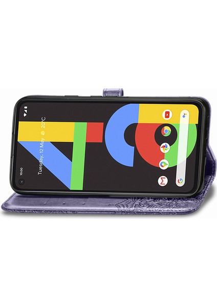 Google Pixel 4A ile Uyumlu El Standı Fonksiyonlu Cüzdan Kabartmalı Pu Deri Kart Tutucu (Yurt Dışından) indirimleri