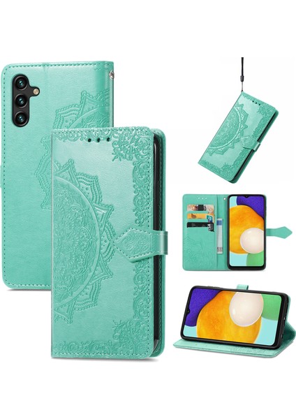 Samsung Galaxy A13 5g ile Uyumlu El Standı Fonksiyonlu Cüzdan Kabartmalı Pu Deri Kart Tutucu (Yurt Dışından)