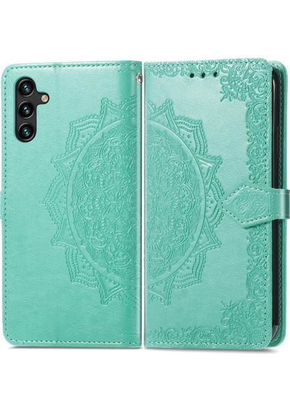 Samsung Galaxy A13 5g ile Uyumlu El Standı Fonksiyonlu Cüzdan Kabartmalı Pu Deri Kart Tutucu (Yurt Dışından)