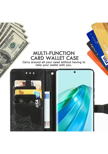 Honor X9A ile Uyumlu El Standı Fonksiyonlu Cüzdan Kabartmalı Pu Deri Kart Tutucu (Yurt Dışından) indirimleri