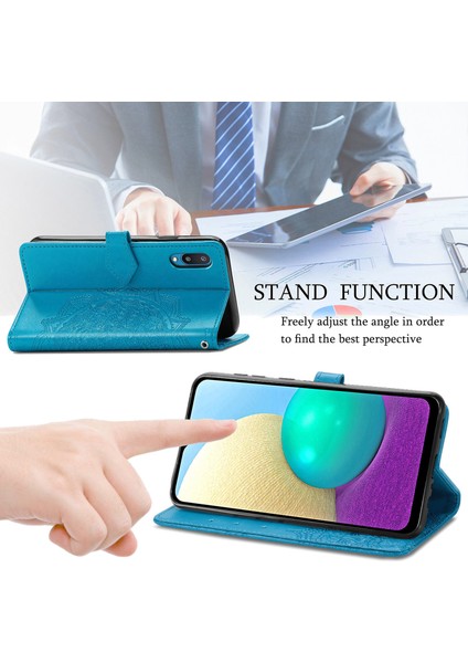 Samsung Galaxy A02 ile Uyumlu El Standı Fonksiyonlu Cüzdan Kabartmalı Pu Deri Kart Tutucu (Yurt Dışından) modelleri