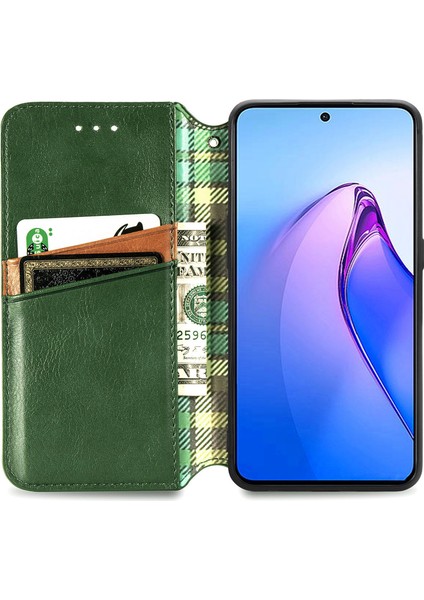 Oppo Reno 8 Pro Cüzdan Kılıfı ile Uyumlu, Kart Tutuculu, Pu Deri Flip Kickstand Kapak (Yurt Dışından)