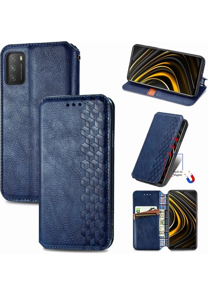 Xiaomi Poco M3 Cüzdan Kılıfı ile Uyumlu, Kart Tutuculu, Pu Deri Flip Kickstand Kapak (Yurt Dışından)