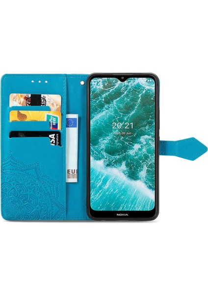 Nokia C30 ile Uyumlu El Standı Fonksiyonlu Cüzdan Kabartmalı Pu Deri Kart Tutucu (Yurt Dışından) fırsatları