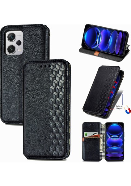 Xiaomi Redmi Note 12 Pro+ Cüzdan Kılıfı ile Uyumlu, Kart Tutuculu, Pu Deri Flip Kickstand Kapak (Yurt Dışından)