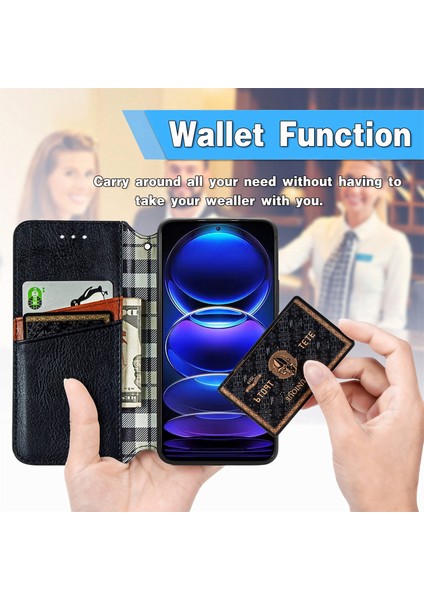 Xiaomi Redmi Note 12 Pro+ Cüzdan Kılıfı ile Uyumlu, Kart Tutuculu, Pu Deri Flip Kickstand Kapak (Yurt Dışından) fırsatları