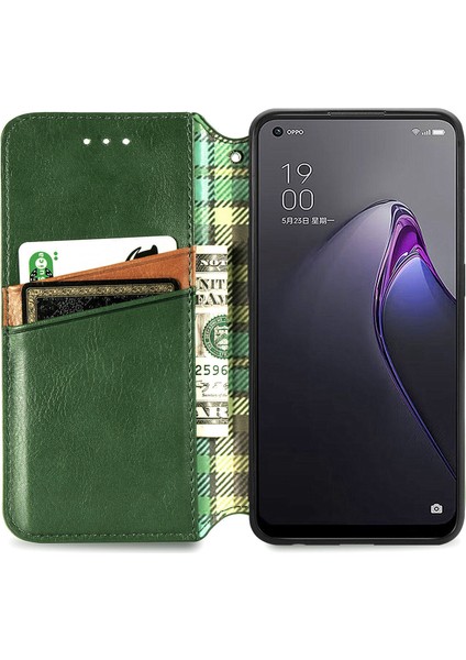 Oppo Reno 8 Cüzdan Kılıfı ile Uyumlu, Kart Tutuculu, Pu Deri Flip Kickstand Kapak (Yurt Dışından)