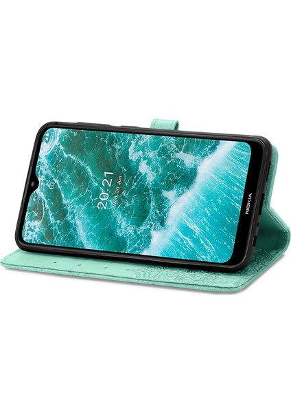 Nokia C30 ile Uyumlu El Standı Fonksiyonlu Cüzdan Kabartmalı Pu Deri Kart Tutucu (Yurt Dışından) fırsatları