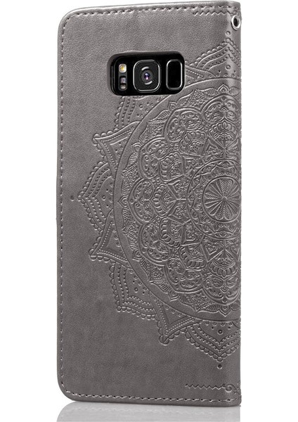 Samsung Galaxy S8 ile Uyumlu El Standı Fonksiyonlu Cüzdan Kabartmalı Pu Deri Kart Tutucu (Yurt Dışından) modelleri