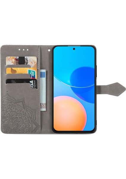 Honor Play 5t Pro ile Uyumlu El Standı Fonksiyonlu Cüzdan Kabartmalı Pu Deri Kart Tutucu (Yurt Dışından) fırsatları