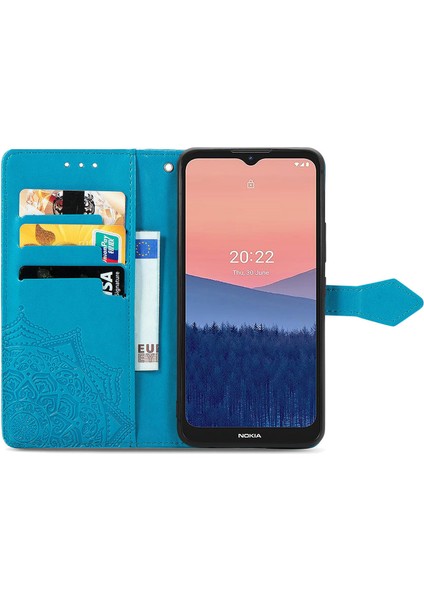 Nokia C21 ile Uyumlu El Standı Fonksiyonlu Cüzdan Kabartmalı Pu Deri Kart Tutucu (Yurt Dışından) fırsatları