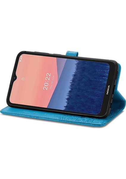 Nokia C21 ile Uyumlu El Standı Fonksiyonlu Cüzdan Kabartmalı Pu Deri Kart Tutucu (Yurt Dışından) indirimleri
