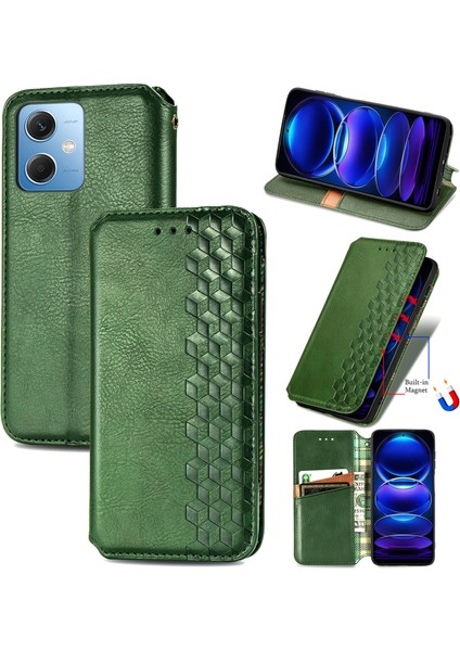 Xiaomi Redmi Note 12 Cüzdan Kılıfı ile Uyumlu, Kart Tutuculu, Pu Deri Flip Kickstand Kapak (Yurt Dışından)