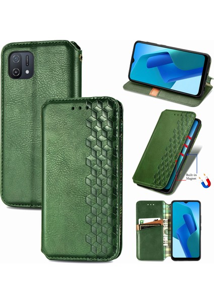 Oppo A16K Cüzdan Kılıfı ile Uyumlu, Kart Tutuculu, Pu Deri Flip Kickstand Kapak (Yurt Dışından)