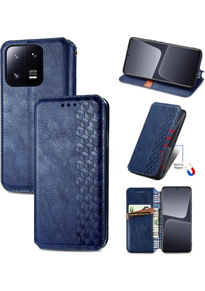 Xiaomi 13 Pro Cüzdan Kılıfı ile Uyumlu, Kart Tutuculu, Pu Deri Flip Kickstand Kapak (Yurt Dışından)