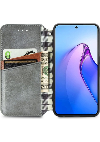 Oppo Reno 8 Pro Cüzdan Kılıfı ile Uyumlu, Kart Tutuculu, Pu Deri Flip Kickstand Kapak (Yurt Dışından)