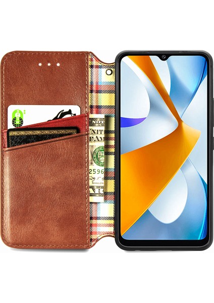 Xiaomi Poco C40 Cüzdan Kılıfı ile Uyumlu, Kart Tutuculu, Pu Deri Flip Kickstand Kapak (Yurt Dışından)