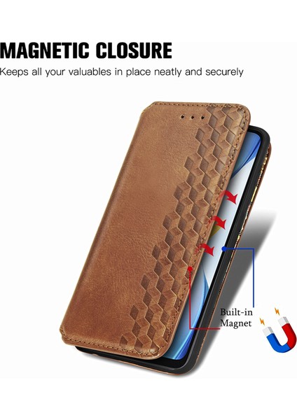 Xiaomi Poco C40 Cüzdan Kılıfı ile Uyumlu, Kart Tutuculu, Pu Deri Flip Kickstand Kapak (Yurt Dışından)