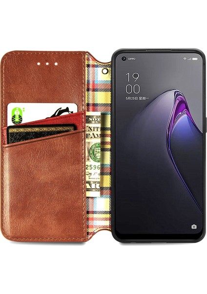 Oppo Reno 8 Cüzdan Kılıfı ile Uyumlu, Kart Tutuculu, Pu Deri Flip Kickstand Kapak (Yurt Dışından)