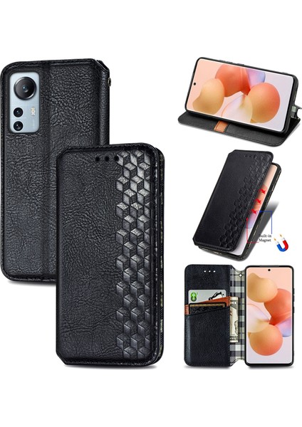 Xiaomi 12 Lite Cüzdan Kılıfı ile Uyumlu, Kart Tutuculu, Pu Deri Flip Kickstand Kapak (Yurt Dışından)