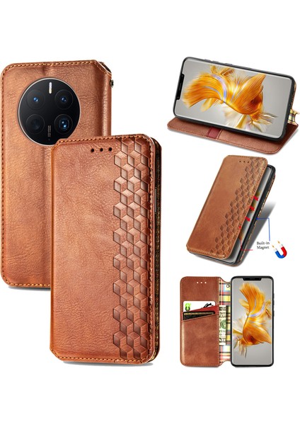 Yihang Boutique Huawei Mate 50 Pro Cüzdan Kılıfı ile Uyumlu, Kart Tutuculu, Pu Deri Flip Kickstand Kapak (Yurt Dışından)