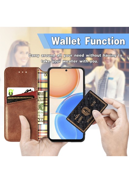 Honor X8 4g Cüzdan Kılıfı ile Uyumlu, Kart Tutuculu, Pu Deri Flip Kickstand Kapak (Yurt Dışından) fırsatları