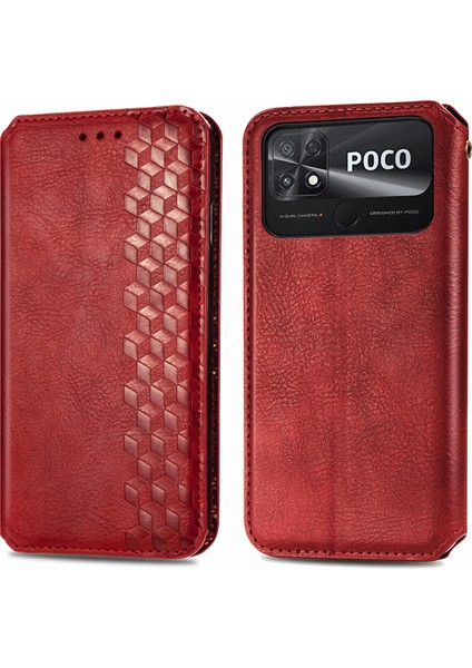 Xiaomi Poco C40 Cüzdan Kılıfı ile Uyumlu, Kart Tutuculu, Pu Deri Flip Kickstand Kapak (Yurt Dışından)