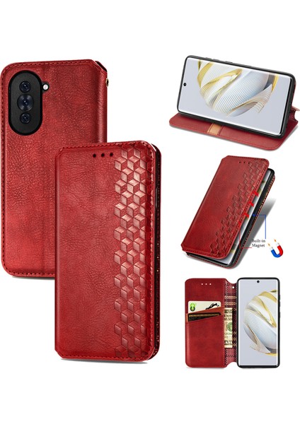 Huawei Nova 10 Cüzdan Kılıfı ile Uyumlu, Kart Tutuculu, Pu Deri Flip Kickstand Kapak (Yurt Dışından)