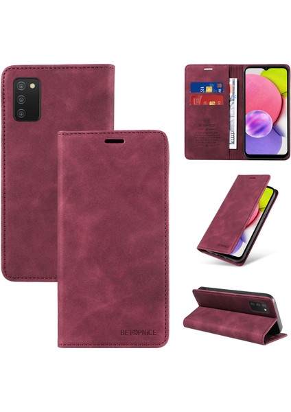 Samsung Galaxy A03S Cüzdan Derisi ile Uyumlu-Rfıd Engellemeli Kart Sahipleri-Tpu Kapaklı Kapak (Yurt Dışından)