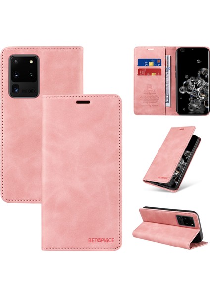 Samsung Galaxy S20 Ultra Cüzdan Derisi ile Uyumlu-Rfıd Engellemeli Kart Sahipleri-Tpu Kapaklı Kapak (Yurt Dışından)