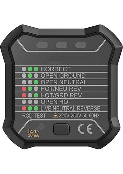 Powermaster FY1860EU Soket Test Cihazı Toprak Teli Test Devresi Nötr