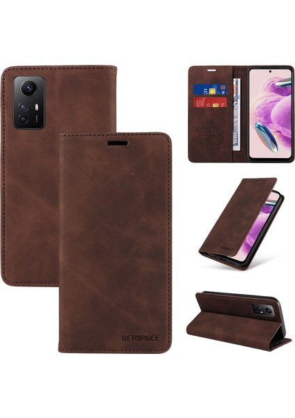 Xiaomi Redmi Note 12S 4g Cüzdan Derisi ile Uyumlu-Rfıd Engellemeli Kart Sahipleri-Tpu Kapaklı Kapak (Yurt Dışından)