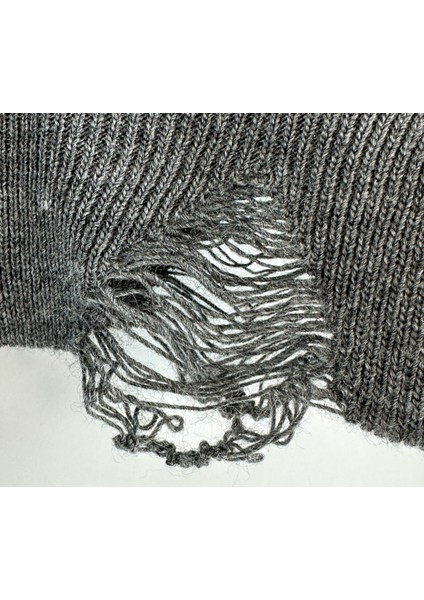 Detaylı Gri Rahat Kalıp Kazak indirimleri