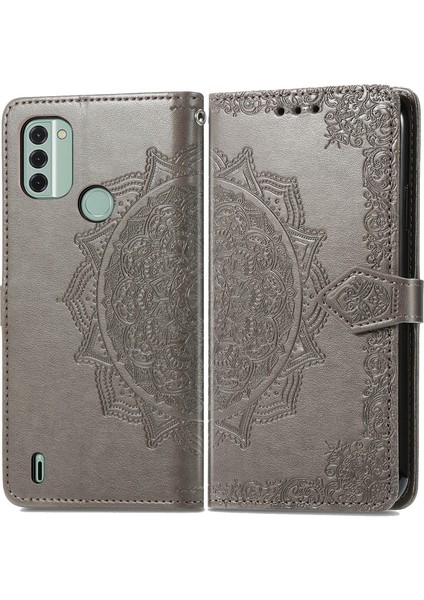 Nokia C31 ile Uyumlu El Standı Fonksiyonlu Cüzdan Kabartmalı Pu Deri Kart Tutucu (Yurt Dışından) modelleri