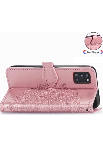 Samsung Galaxy A31 ile Uyumlu El Standı Fonksiyonlu Cüzdan Kabartmalı Pu Deri Kart Tutucu (Yurt Dışından) indirimleri