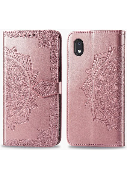 Samsung Galaxy A01 Core ile Uyumlu El Standı Fonksiyonlu Cüzdan Kabartmalı Pu Deri Kart Tutucu (Yurt Dışından) modelleri