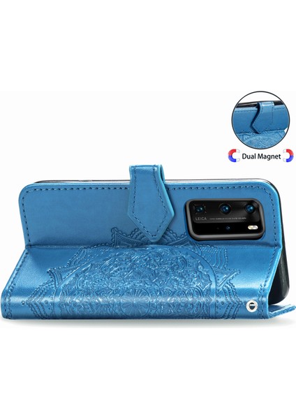 Huawei P40 Pro ile Uyumlu El Standı Fonksiyonlu Cüzdan Kabartmalı Pu Deri Kart Tutucu (Yurt Dışından) indirimleri