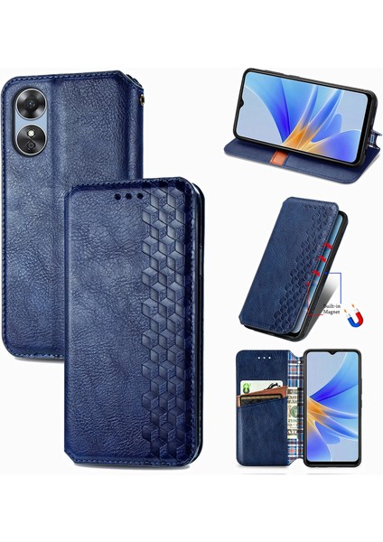 Oppo A17 Cüzdan Kılıfı ile Uyumlu, Kart Tutuculu, Pu Deri Flip Kickstand Kapak (Yurt Dışından)