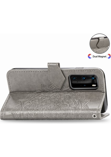 Huawei P40 Pro ile Uyumlu El Standı Fonksiyonlu Cüzdan Kabartmalı Pu Deri Kart Tutucu (Yurt Dışından) indirimleri
