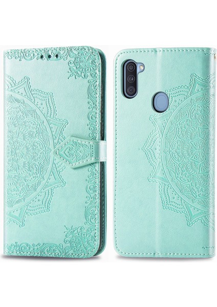 Samsung Galaxy A11 ile Uyumlu El Standı Fonksiyonlu Cüzdan Kabartmalı Pu Deri Kart Tutucu (Yurt Dışından) modelleri
