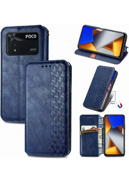 Xiaomi Poco M4 Pro Cüzdan Kılıfı ile Uyumlu, Kart Tutuculu, Pu Deri Flip Kickstand Kapak (Yurt Dışından)
