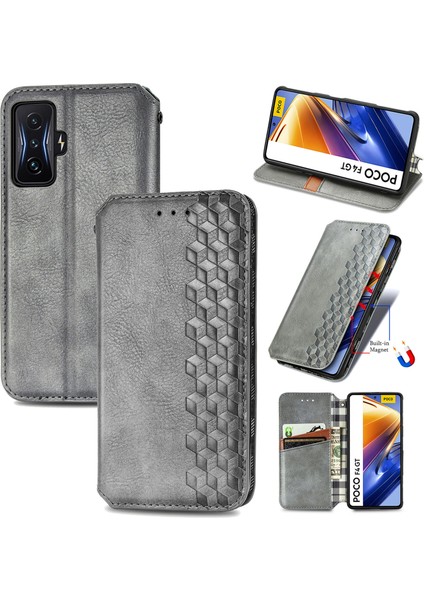 Xiaomi Poco F4 Gt Cüzdan Kılıfı ile Uyumlu, Kart Tutuculu, Pu Deri Flip Kickstand Kapak (Yurt Dışından)