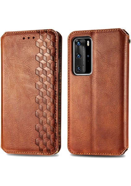 Huawei P40 Pro Cüzdan Kılıfı ile Uyumlu, Kart Tutuculu, Pu Deri Flip Kickstand Kapak (Yurt Dışından) fırsatları