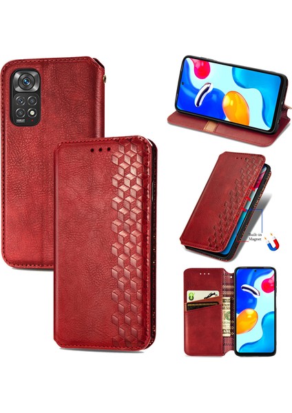 Xiaomi Redmi Note 11 4G/11S Cüzdan Kılıfı ile Uyumlu, Kart Tutuculu, Pu Deri Flip Kickstand Kapak (Yurt Dışından)