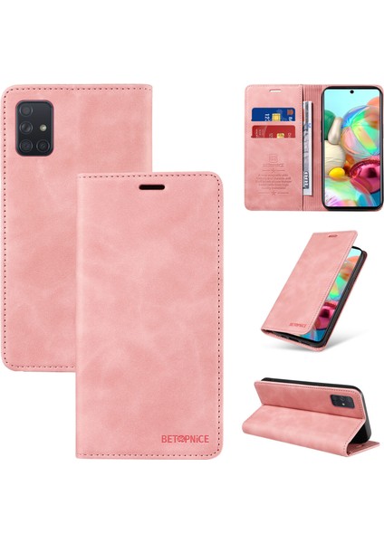 Samsung Galaxy A71 4g Cüzdan Derisi ile Uyumlu-Rfıd Engellemeli Kart Sahipleri-Tpu Kapaklı Kapak (Yurt Dışından)